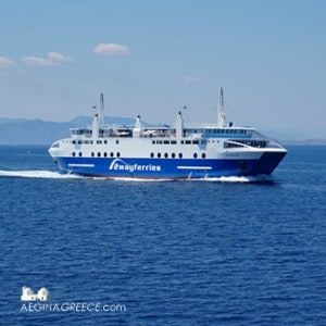 Axaios ferry to Aegina town